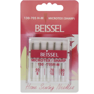 Иглы д/быт. швейных машин для микроволокна,5 шт разных размеров,130-705 H-M/блистер, BEISSEL