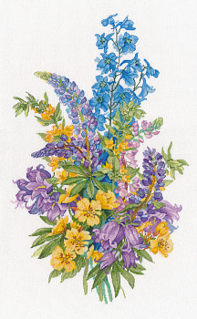 Набор для вышивания «Овен»1728 Люпины (по картине Ольги Ионайтис)  27×44 см