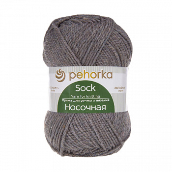 Носочная, пряжа для ручного вязания   (096, серый меланж)