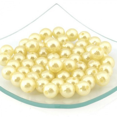 Бусины MAGIC 4 HOBBY круглые перламутр 12мм цв.H63 св.желтый уп.50г (64шт)