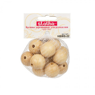Бусины "Zlatka" дерево HBWS-22  22 мм 15шт ± 1 шт.