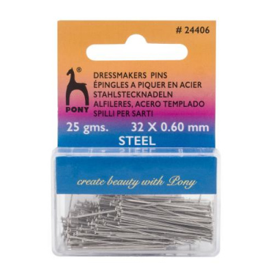 Булавки портновские 32мм*0,60мм,сталь,25гр,PONY,24406