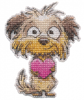 Набор для вышивания «Овен» 1723 Магнит. Верное сердце 7,5×9,5 см