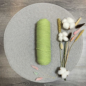 Шнур хлопковый 4 мм без сердечника (фисташковый) 50м