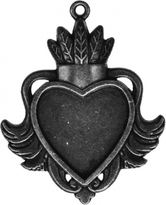 Заготовки для украшений «Heart Bezel-Small - Silver» (Серебро)