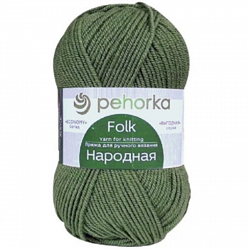 Народная, пряжа для ручного вязания  (117, киви)