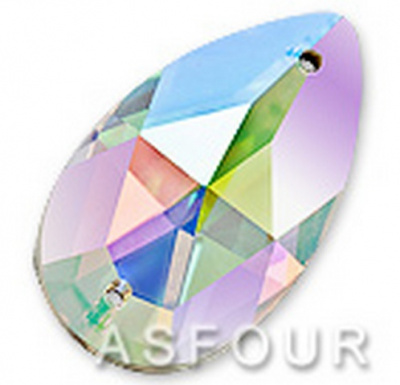 Стразы пришивные "Asfourelle"6883 капля, 18х11 мм, Кристалл АВ , C/F 24шт./уп.