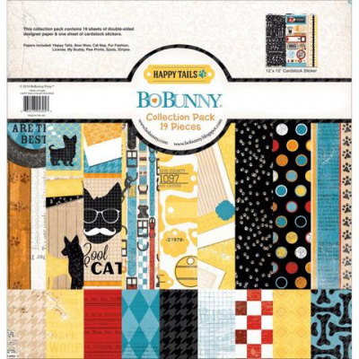 Набор бумаги для скрапбукинга  BoBunny 15716305 "Happy Tails Collection Pack" 19 лист. 30х30см