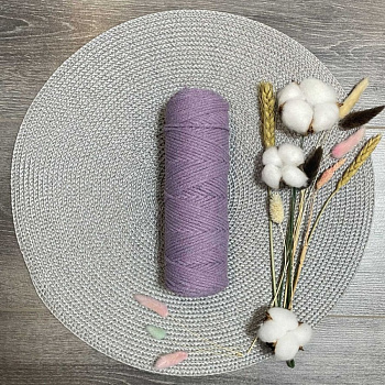 Шнур хлопковый 4 мм без сердечника (сиреневый) 50м 2139