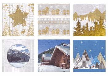 Салфетки бумажные "Love2art" ассорти SDP №0419-05 33 x 33 6 шт. "Зима в Альпах"