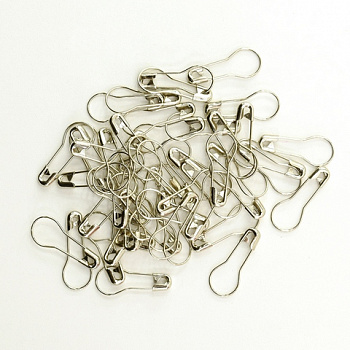 Булавки английские с выемкой «Hemline» 416.000.NK в пластиковом контейнере, 19 мм, 50шт серебристый