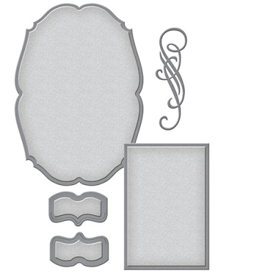 Набор ножей Spellbinders® Shapeabilities® «Удивительная бумага Грейс: Классический элегантный ярлык»
