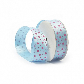 Лента декоративная арт.TBY.ЛРР.ТХ-11.2  шир.2,5см цв.голуб. уп.9,14м