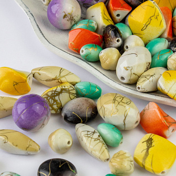 Бусы пластик с голографическим эффектом 250 г/упак ±10%, ассорти 009