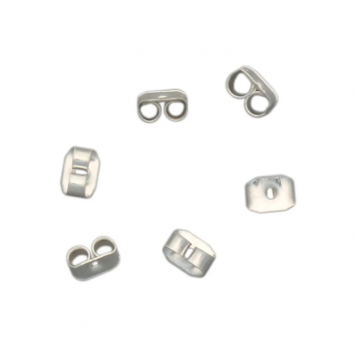 Фиксатор для серег HDES001-B, 6,5*4,5 мм, 6 шт/упак (серебро)