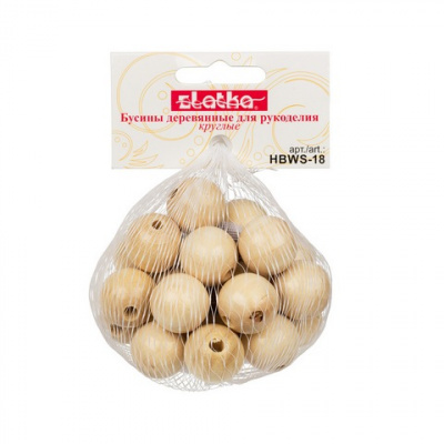 Бусины "Zlatka" дерево HBWS-18  18 мм 25шт ± 1 шт.