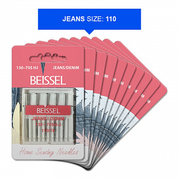 Иглы д/бытовых швейных машин для джинс. ткани (Jeans/Denim),5 шт,№ 110, 130-705 H-J/блистер, BEISSEL