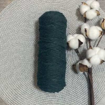 Шнур хлопковый 5 мм (изумруд) 50м