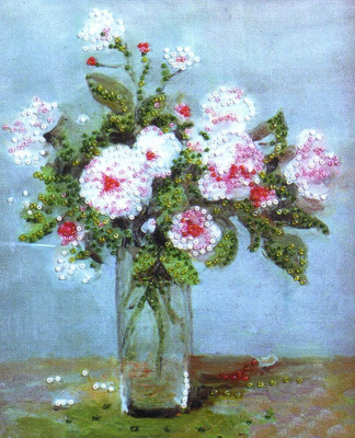 Комплект для вышивания бисером Design Works Crafts  2397 серия Bead Point Розовые розы 21х25 см 