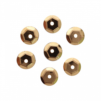 Пайетки АСТРА граненые 6мм, 7700472-10г (М45 золото)