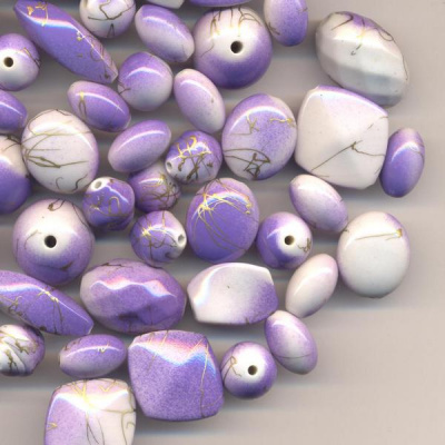 Бусы пластик с голографическим эффектом 225 г/упак ±10%, ассорти 018