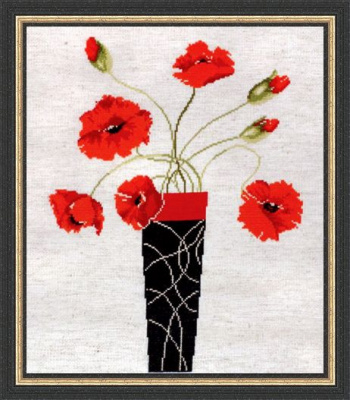 2436 Набор Design Works 2436 Poppies in Vase (Маки в вазе)33*40,6 см