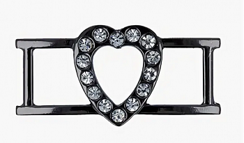 Украшение Микрон Пряжка GB1135 "Сердце"  2 шт 40х20мм  черн.никель