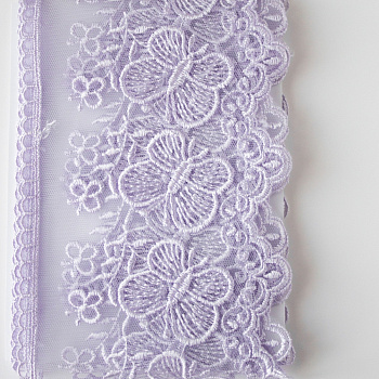 Кружево на жесткой сетке, P3415 сиреневый 12*220 см