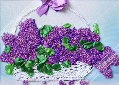 Набор для вышивания лентами "WH" ВЛС0015 Корзинка сирени