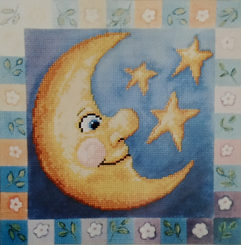 Набор для вышивания  Месяц, украшенный фон 22*22 см