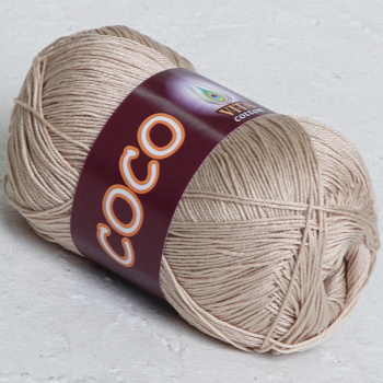 Коко (VITA Cotton), пряжа для ручного вязания (3889, св.бежевый)