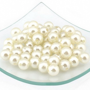 Бусины MAGIC 4 HOBBY круглые перламутр 12мм цв.H02 молочный уп.500г (530шт)